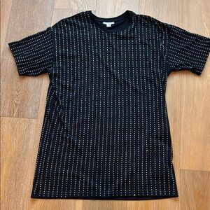 Topshop crystal embellished oversized T-shirt in black